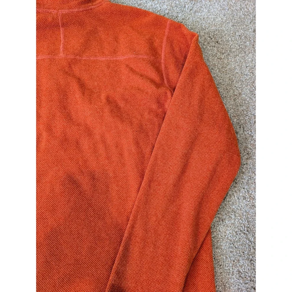 The North Face Mens XL Orange Textured Waffle Fleece Quarter Zip Pullover Jacket